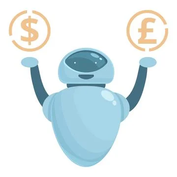 Trade bot icon cartoon vector. Money education Stock Illustration