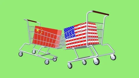Trade conflict between the two States China and America. Stock Footage 119355741