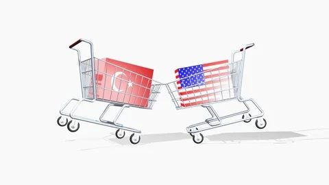 Trade conflict between the two States Turkey and America. Stock Footage 120497978