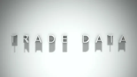 Trade Data 3D title animation with shadows on a white background Stock Footage 296633424