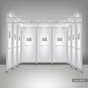 Trade exhibition stand display. Vector illustration. Stock Illustration