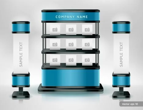 Trade exhibition stand display. Vector illustration. Ilustração Stock