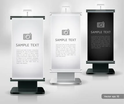 Trade exhibition stand display. Vector illustration. Stock Illustration