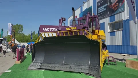 Trade Fair for Coal Mining Technology, Preparation and Materials. Bulldozer. Stock Footage 155802847