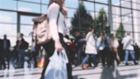 Trade fair visitors Stock Footage 81650043