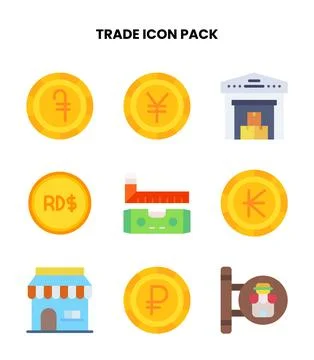 Trade Flat UI Icons Pack Stock Illustration