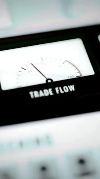 Trade Flow dial with numbered gauge scale Stock Photos