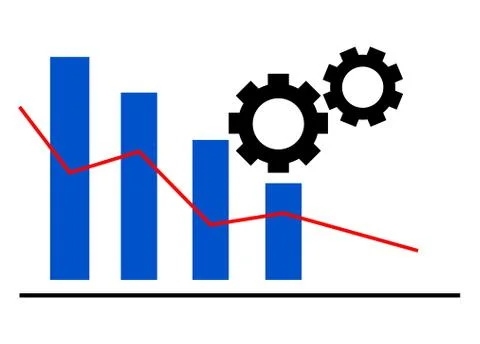 Trade graph gears Stock Illustration