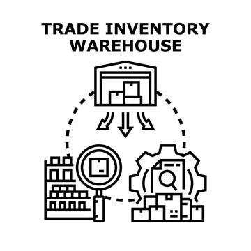 Trade inventory warehouse logistics operation optimizing merchandise manageme イラスト素材