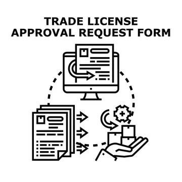 Trade license approval request form concept Stock Illustration