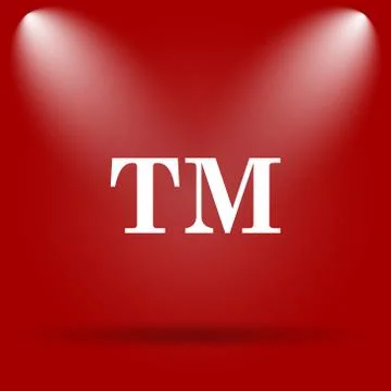 Trade mark icon. Flat icon on red background.. Stock Illustration