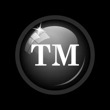 Trade mark icon. Internet button on black background. . Stock Illustration