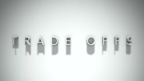 Trade Offs 3D title animation with shadows on a white background Stock-Footage 296633592