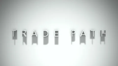 Trade path 3D title animation with shadows on a white background Vídeos de archivo 297667355