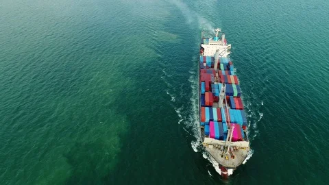 Trade Port and Shipping cargo to harbor, International transportation. Stock Footage