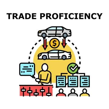 Trade proficiency vector concept for professional car dealing Stock Illustration