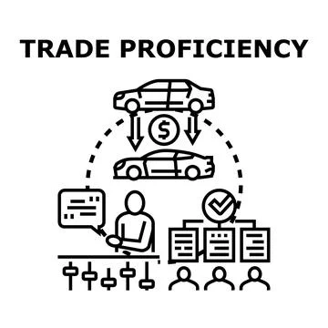 Trade proficiency vector concept for professional car dealing Stock Illustration