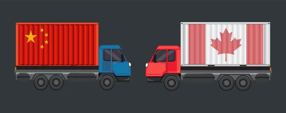 Trade Relations Between China and Canada Stock Illustration