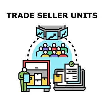 Trade seller units process managing business logistics 库存插图