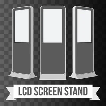 Trade show booth LCD Screen Stand. Stock Illustration
