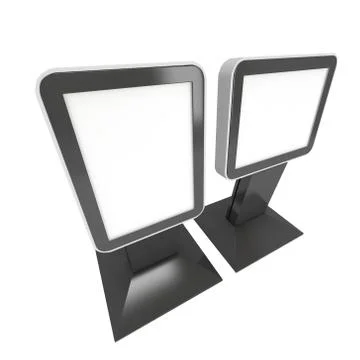Trade show booth LCD screen stand. 스톡 일러스트
