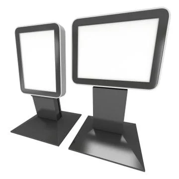 Trade show booth LCD screen stand. 스톡 일러스트