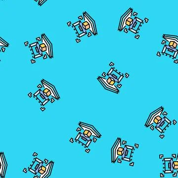 Trade show virtual conference vector seamless pattern イラスト素材