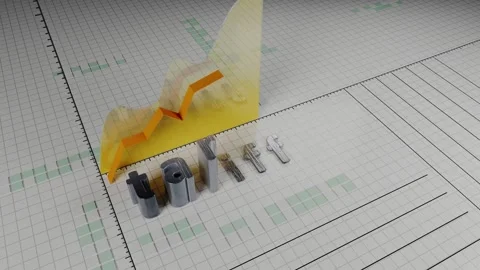 Trade Tariff Increase Shown on Chart Stock Footage 306558193