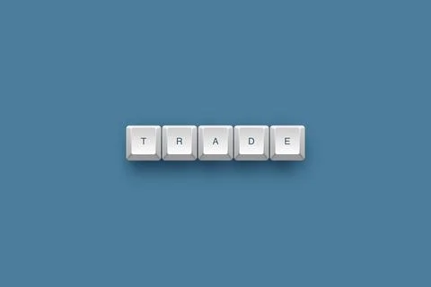 Trade text on a 3d keyboard button with shadow concept series イラスト素材