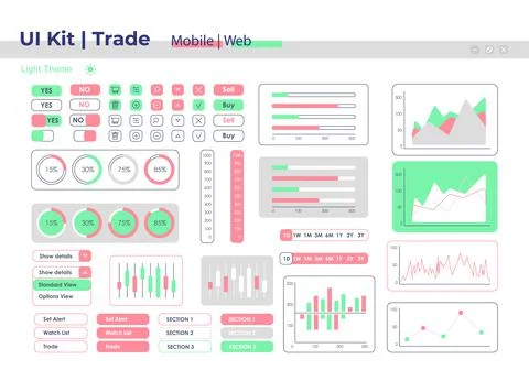 Trade UI elements kit Stockillustratie