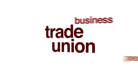 Trade union animated word cloud. Stock Footage 70925724