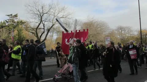 Trade union protest (8512) Video stock 9169050
