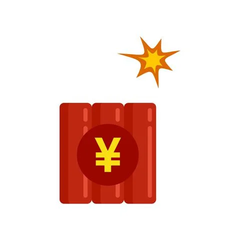 Trade war dynamite icon flat isolated vector Stock Illustration
