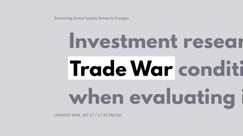 Trade War News Headlines with Changing Editorial Layouts and Dynamic Typogra Vídeo Stock 343637399