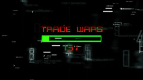 Trade wars data progress bar on digital background Illustrazione stock