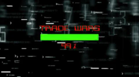 Trade wars data progress bar on digital background Illustrazione stock