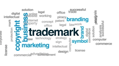 Trademark animated word cloud, text design animation. Stock Footage 74907107