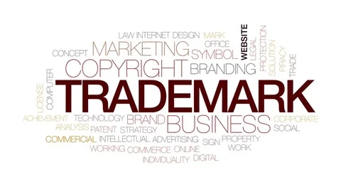 Trademark animated word cloud, text design animation. Kinetic typography. Stock Footage 74970183