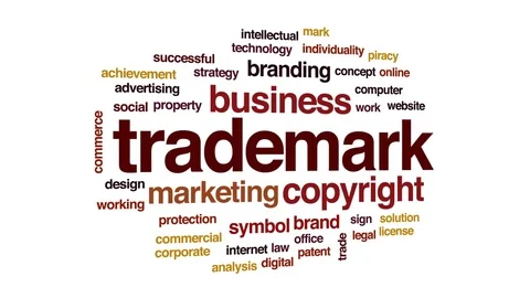 Trademark animated word cloud, text design animation. Video stock 75348458