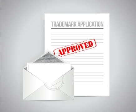 Trademark application papers illustration design Illustrazione stock