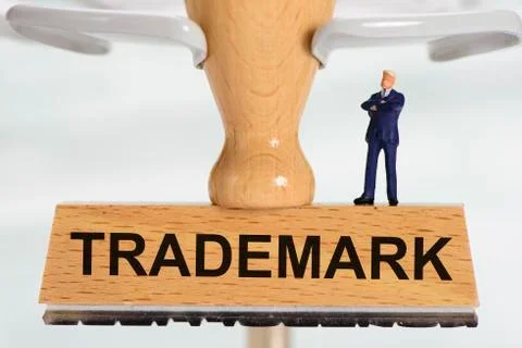 Trademark printed on rubber stamp Stock Photos