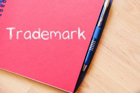 Trademark write on notebook Stock Photos