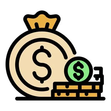 Trader coin stack icon color outline vector 스톡 일러스트