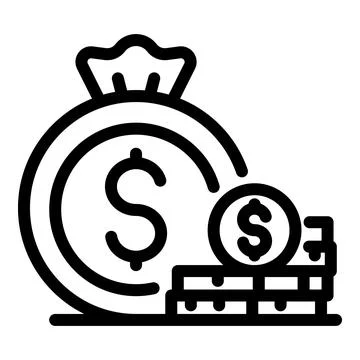 Trader coin stack icon, outline style 스톡 일러스트