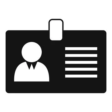 Trader id card icon, simple style Stock Illustration