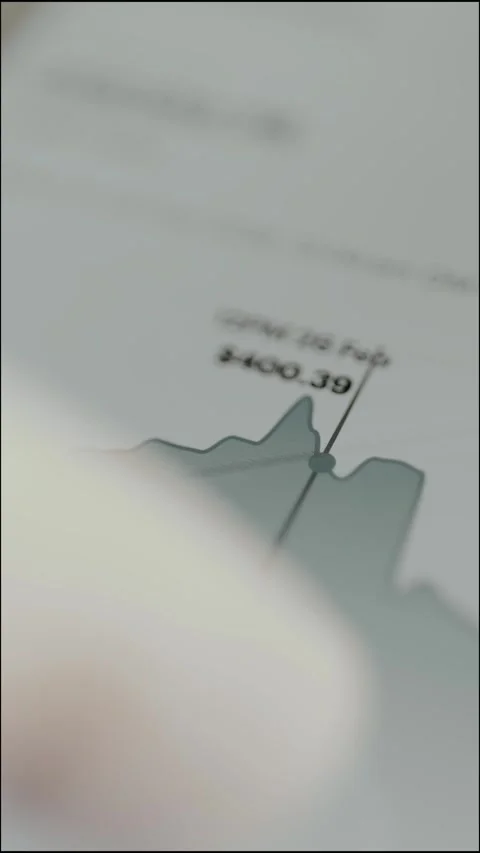 Trader interacting with an area price chart Stock Footage 330251351
