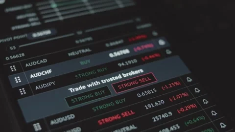 Trader investor analyst using mobile phone app. Analytics for financial stock Stock Footage 250361075