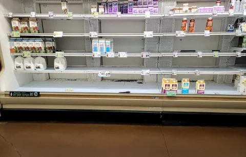 Trader Joes empty dailry aisle Stock Photos