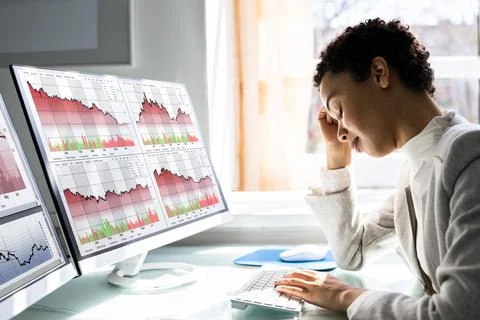 Trader Stock Loss And Decrease Stock-Fotos