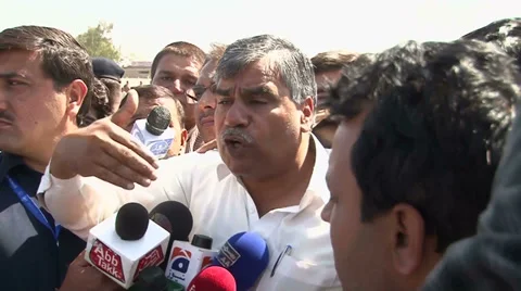 A Trader Talking to Press After Devastating Fruit Market Blast in Islamabad Stock Footage 37354940